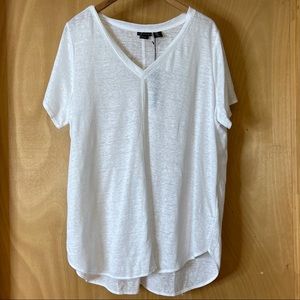 TAHARI | White linen blouse